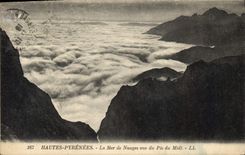 CPA Hautes Pyrenees la Mer de Nuages vue du Pic du Midi 