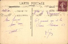 CPA Lourdes La Vierge couronnee et le Chateau Fort 