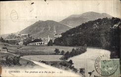CPA Lourdes Vue generale et le Pic du Jer 