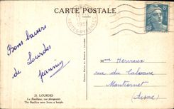 CPA Lourdes La Basilique vue plongeante 