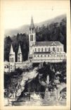 CPA Lourdes La Grotte et la Basilique 