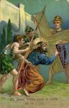 CPA Jesus tombe sous le poids de la Croix 
