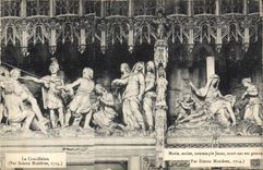 CPA La Crucifixion Par Simon Maxieres Marie assise contemple Jesus Chartres