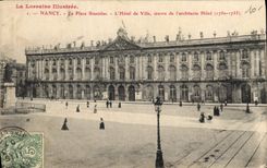 CPA Nancy La Place Stanislas L'Hotel de Ville ceuvre de l'architecte Here 