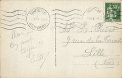 CPA Lourdes L'Ange a l'Entree du Calvaire 