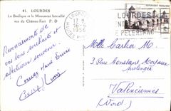 CPA Lourdes La Basilique et le Monument Interallie vue du Chateau Fort 