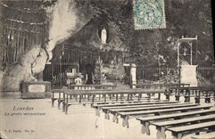 CPA Lourdes La Grotte miraculeuse 