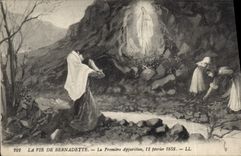 CPA La Vie de Bernadette La Premiere Apparition 