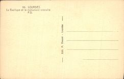 CPA Lourdes La Basilique et le monument Interallie 