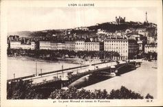 CPA Lyon Illustre Le Pont Morand et coteau de Fourviere 