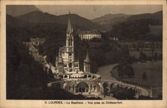 CPA Lourdes La Basilique Vue prise du Chateau fort 
