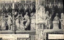 CPA Disciples d'Emmands Jesus et Saint Thomas qui met ses doigts dans la plate du cote Chartres