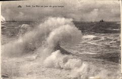 CPA La Mer un jour gros temps 