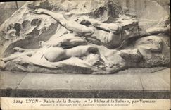 CPA Lyon  Palais de la Bourse Le Rhone et la Saone par Vermare 
