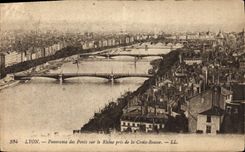 CPA Lyon  Panorama des Ponts sur le Rhone pris de la Croix Rousse 