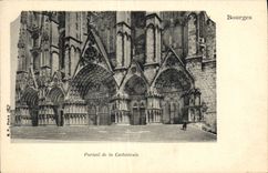CPA Bourges Portail de la Cathedrale 