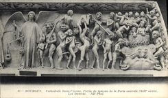 CPA Bourges Cathedrale Saint Etienne Partie du tympan de la Porte centrale 