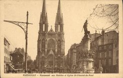 CPA Marseille Monument aux Mobiles et eglise St Vincent de Paul 
