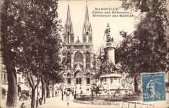 CPA Marseille Eglise des reformes Monument des Mobiles 