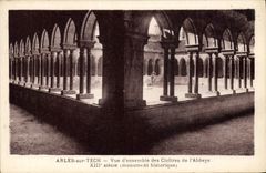 CPA Arles sur Tech vue d'ensemble des Cloitres de l'Abbaye XIII siecle monument historique 