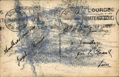 CPA Lourdes la Statue de Saint Michel et la Basilique 