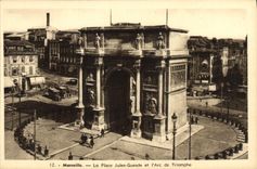 CPA Marseille la Place Jules Guesde et l'Arc de Triomphe 