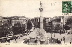 CPA Marseille la Place Castellane Fontaine Cantini Baille Boulevard 