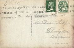 CPA Lourdes Le Chateau Fort et le Gave 