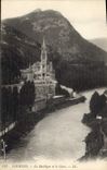 CPA Lourdes La Basilique et le Gave 