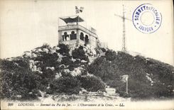 CPA Lourdes Sommet du Pic du Jer l'Observatoire et la Croix 