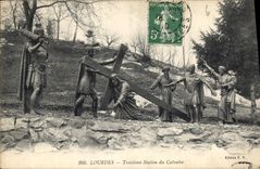 CPA Lourdes Troiseme Station du Calvaire 