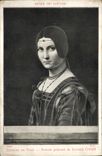 CPA Musee du Louvre Leonard de Vinci Portrait presume de Lucrezia Crivelli 
