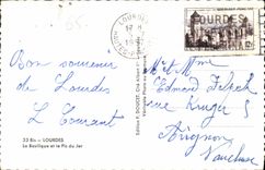 CPA Lourdes la Basilique et le Pic du Jer 