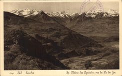 CPA Lourdes La Chaine des Pyrenees vue du Pic du Jer 