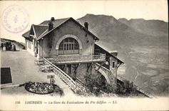 CPA Lourdes la Gare du Funiculaire du Pic du Jer 