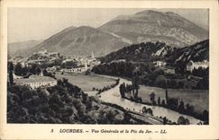 CPA Lourdes vue generale et le Pic du Jer 