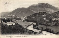 CPA Lourdes vue generale du Pic du Jer 