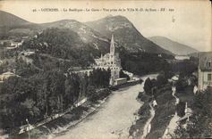 CPA Lourdes la Basilique le Gave vue prise de la Valle N D de Sion 