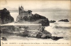 CPA Biarritz La Villa Belza et la Cote des Basques 