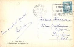 CPA Lourdes La Basilique vue du Chateau Fort 