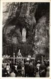 CPA Lourdes Htes Pyrenees La Grotte Miraculeuse et la statue de la Vierge 