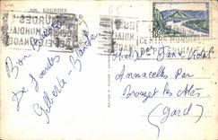 CPA Lourdes la Basilique et l'aaparition 