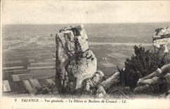CPA Valence vue generale le Rhone et Rochers de Crussol 