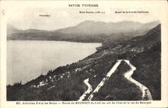 CPA Environs d'Aix les Bains Route du Bourget du Lac au col du Chat et le lac du Bourget 