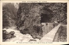 CPA Sites pittoresque de Savoie route de Flumet a Urine les Gorges de l'Arly les Tunnels 
