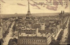 CPA Paris panorama vers le Champ de Mars la Grande Roue la Tour Eiffel et le Trocadero 