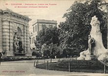 CPA Toulouse Fontaine du Jardin des Plantes et monument d'Armand Sylvestre 