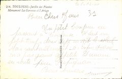 CPA Toulouse Jardin des Plantes Monument la Garonne et l'Ariege 