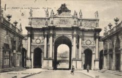 CPA Nancy Arc de Triomphe Rue Here 