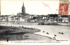 CPA Toulouse La Prairie des Filtres La Garonne et le Clocher de la Dalbade 